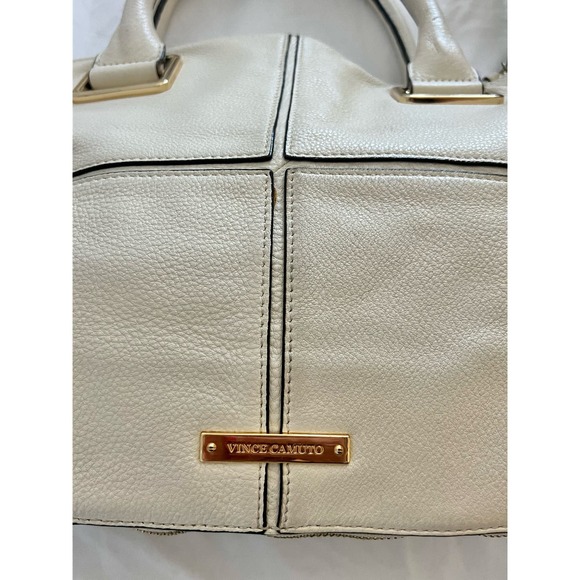 Vince Camuto Beige Leather Expandable Tote Purse - Picture 8 of 12